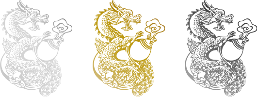 風水財布デザイン「白龍・金龍・黒龍」
