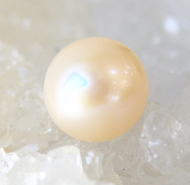 【鑑別済み】ピンク淡水真珠（セミラウンド）粒販売 045のパワーストーン